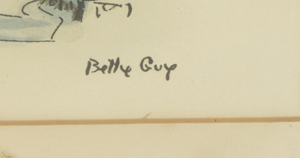 Betty Guy Lithograph with Hand-Painted Watercolor Embellishments on Paper "Washington Square Park, New York City"