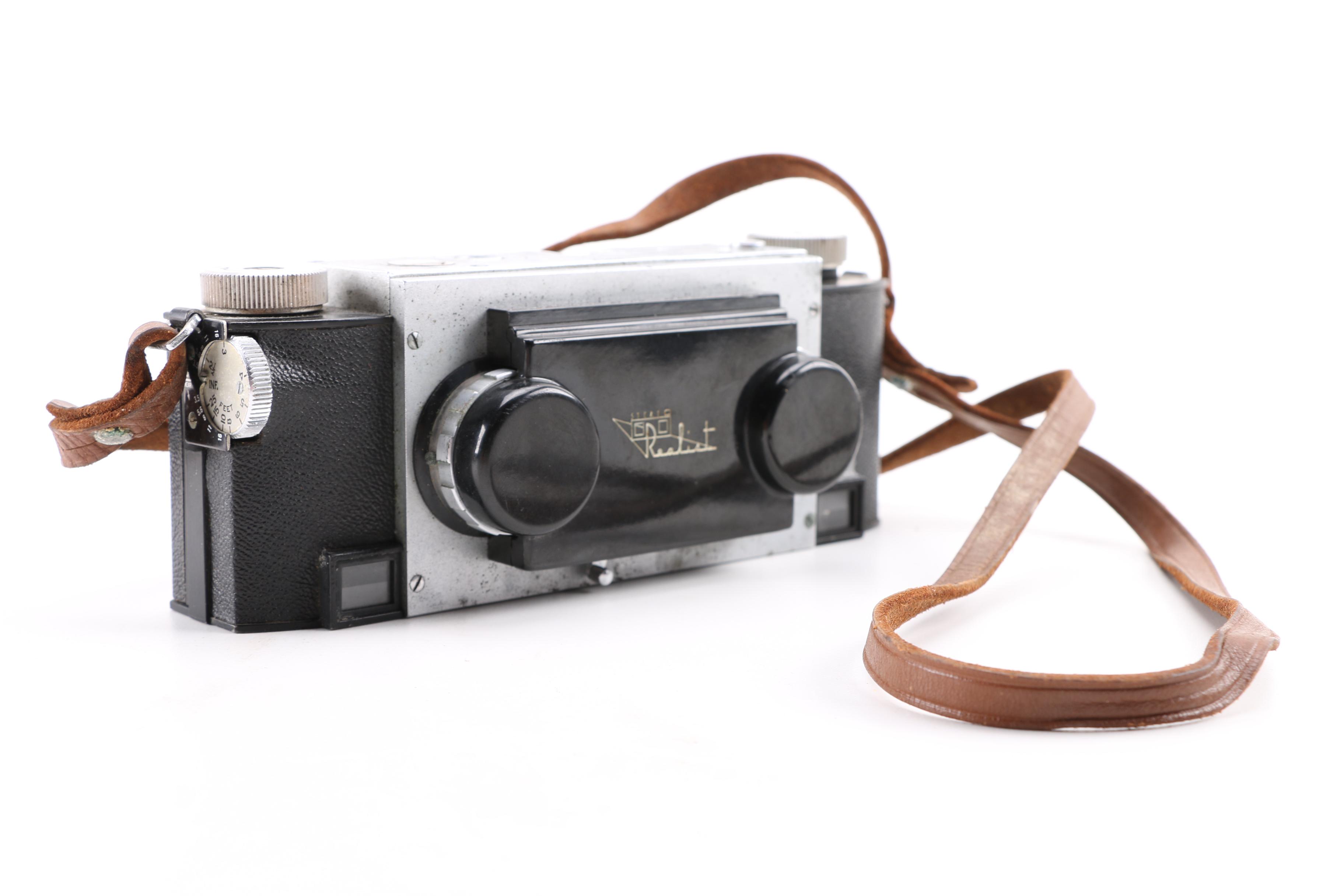Vintage Stereo Realist and Kodak Film Cameras with Cases