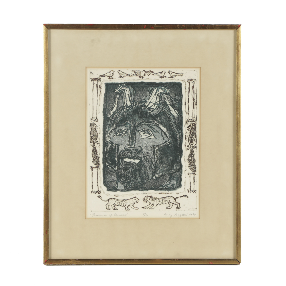 Rudy Pozzatti Limited Edition Etching on Paper "Porsenna of Camars"