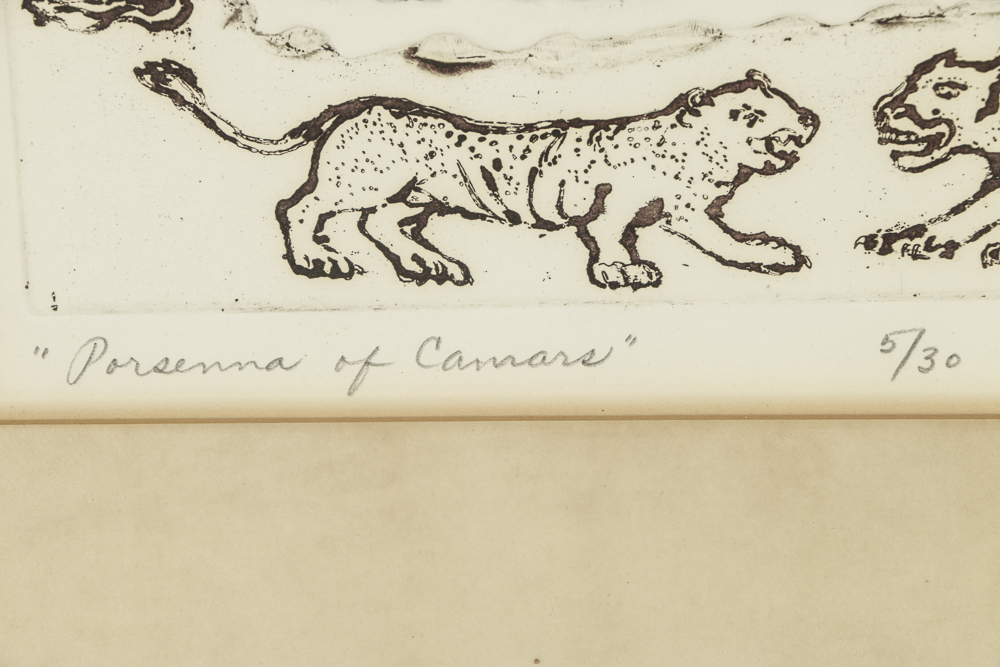 Rudy Pozzatti Limited Edition Etching on Paper "Porsenna of Camars"