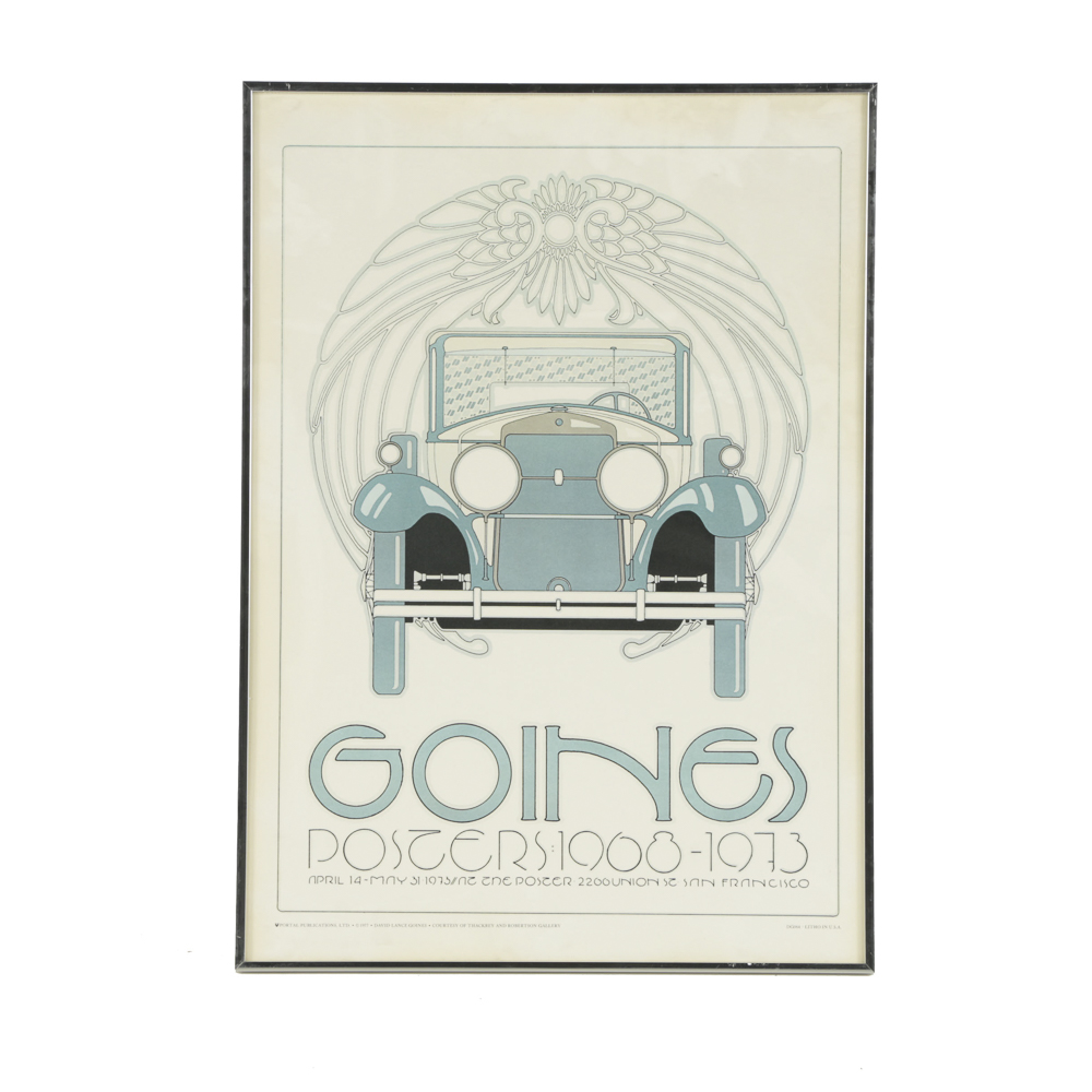 David Lance Goines Offset Lithograph Exhibition Poster  "Goines Posters 1968-1973"