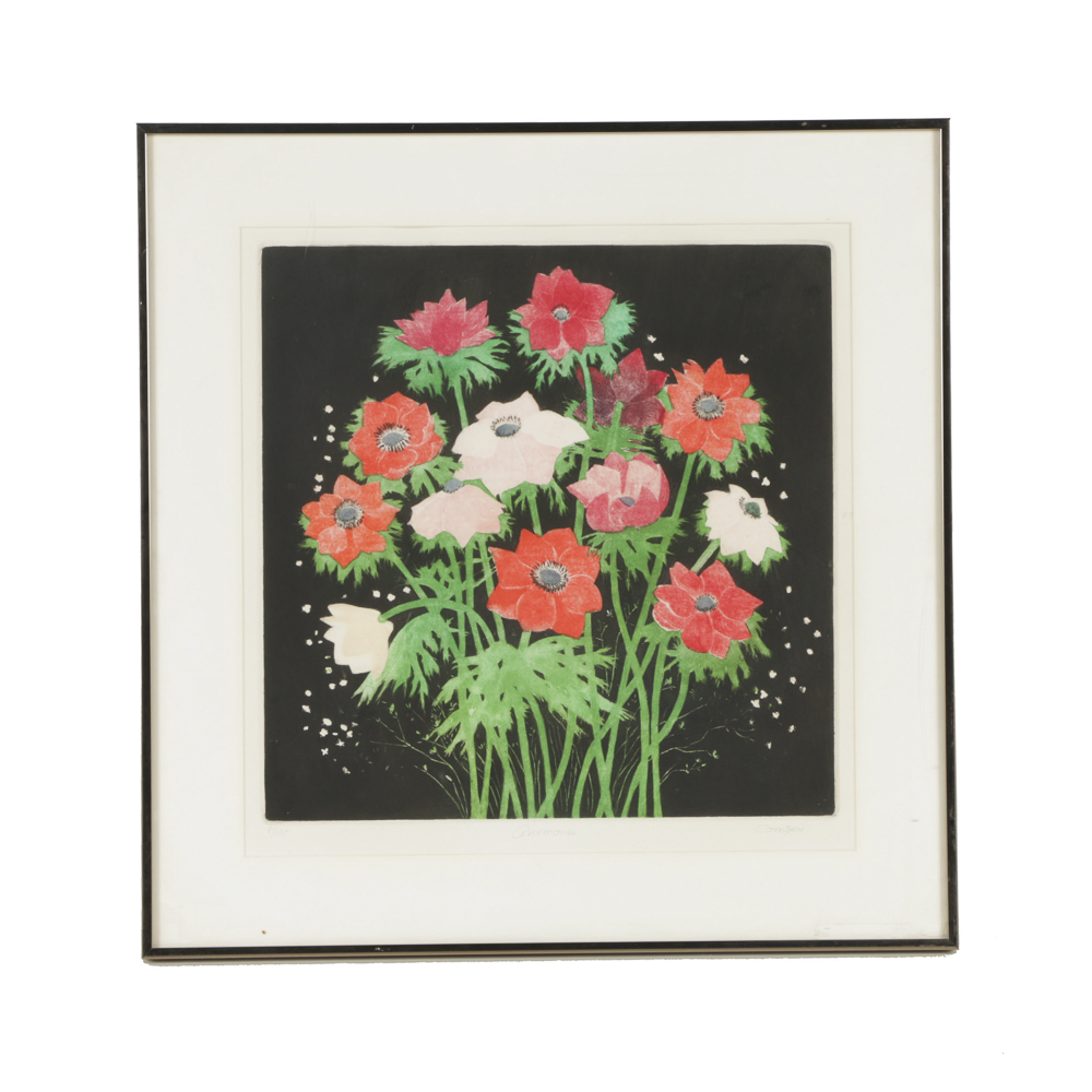 Janet Compere Limited Edition Serigraph on Paper "Anemones"
