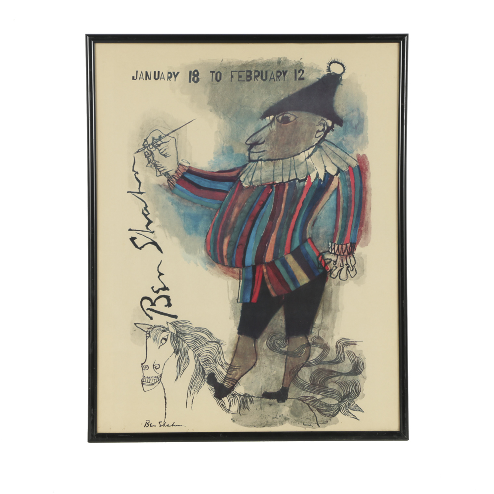 After Ben Shahn Offset Lithograph on Paper Exhibition Poster