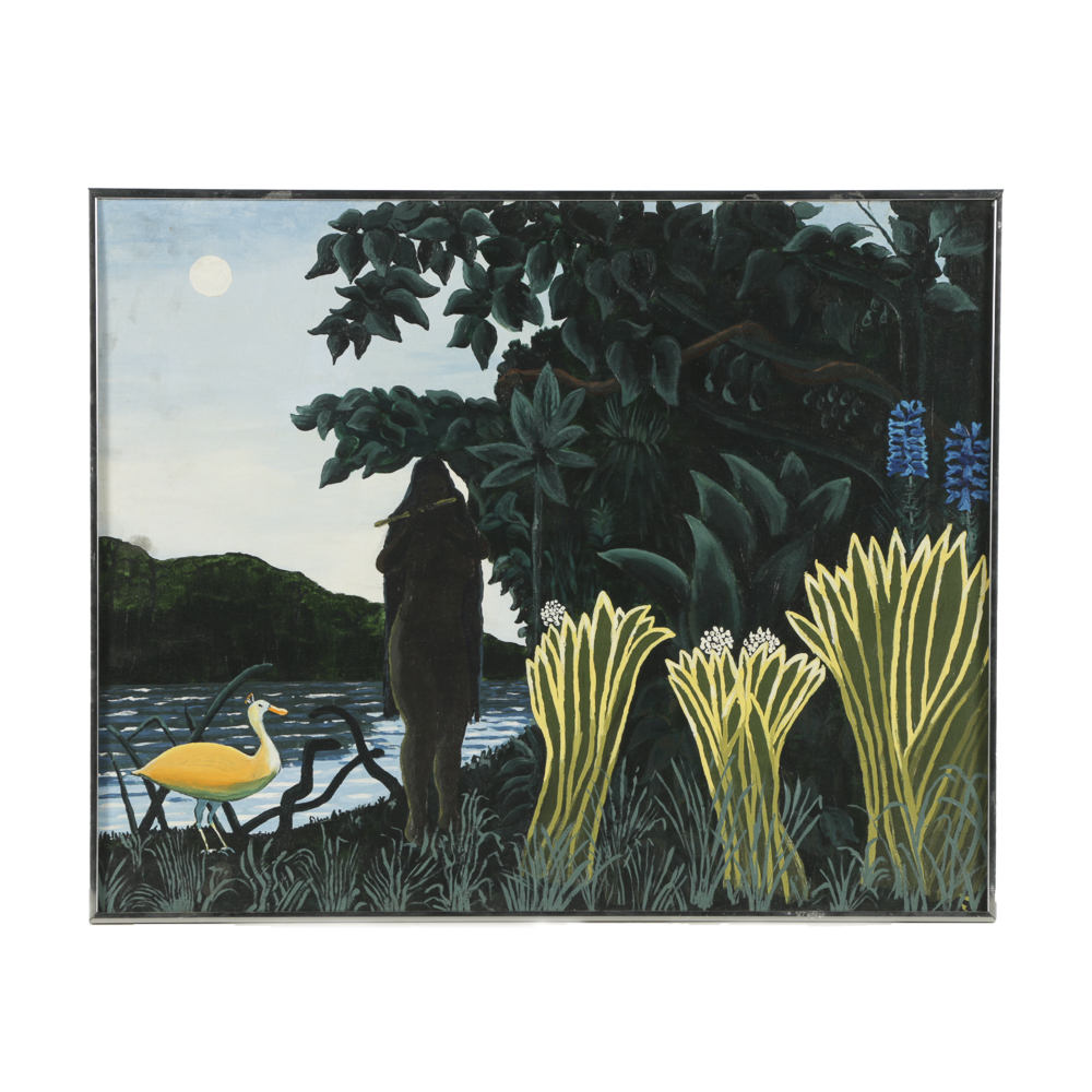 Acrylic Painting on Canvas Board Figural Landscape