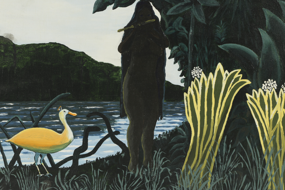 Acrylic Painting on Canvas Board Figural Landscape