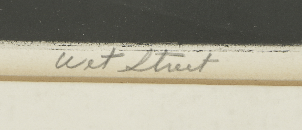 Gerson August Leiber Limited Edition Aquatint Etching on Paper "Wet Street"