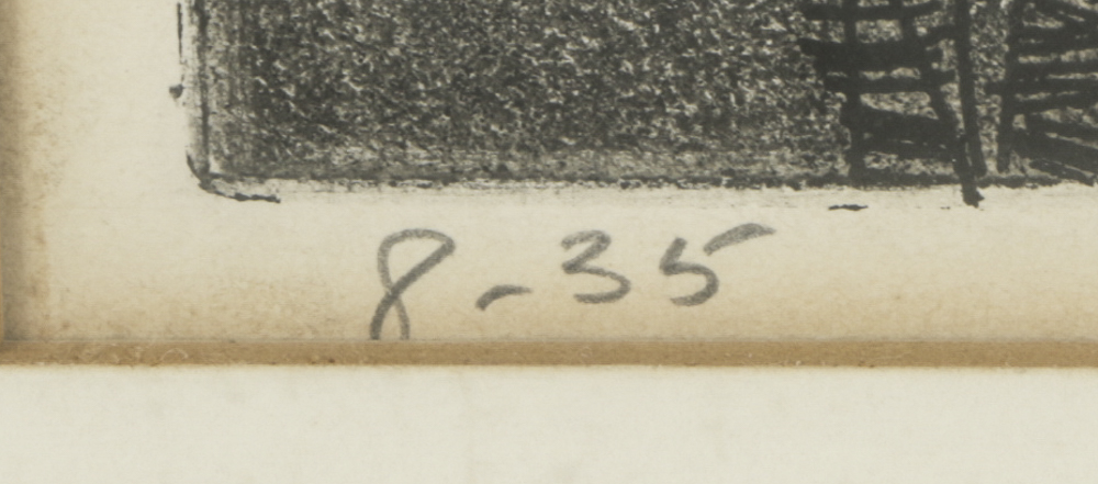 Gerson August Leiber Limited Edition Aquatint Etching on Paper "Wet Street"