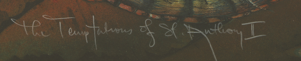 Zdzislaw Sikora Limited Edition Color Etching on Paper "The Temptation of St. Anthony II"