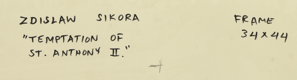 Zdzislaw Sikora Limited Edition Color Etching on Paper "The Temptation of St. Anthony II"