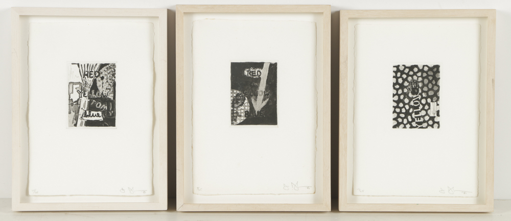 Jasper Johns Signed Limited Edition Etchings with Aquatint "Untitled (Red, Yellow, Blue)"