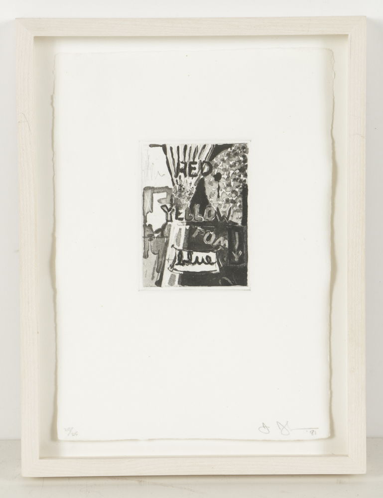 Jasper Johns Signed Limited Edition Etchings with Aquatint "Untitled (Red, Yellow, Blue)"