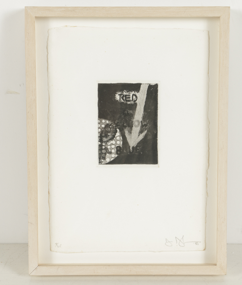 Jasper Johns Signed Limited Edition Etchings with Aquatint "Untitled (Red, Yellow, Blue)"