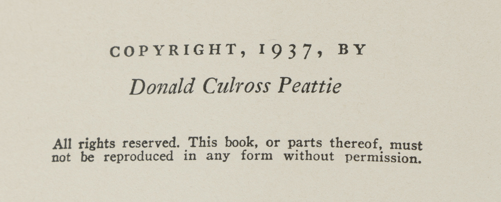 Donald Culross Peattie Signed Limited Edition "A Book of Hours" 1937
