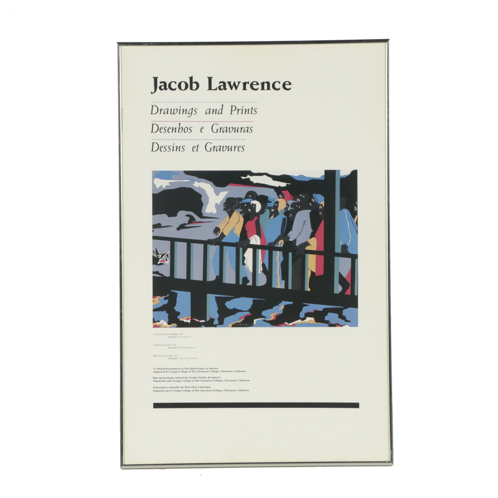 Offset Lithograph Exhibition Poster "Jacob Lawrence: Drawings and Prints"