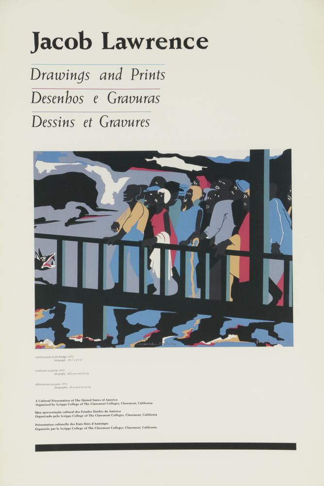 Offset Lithograph Exhibition Poster "Jacob Lawrence: Drawings and Prints"