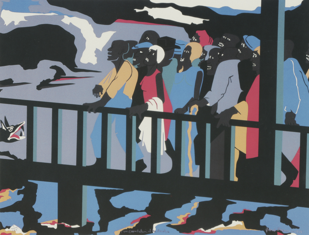 Offset Lithograph Exhibition Poster "Jacob Lawrence: Drawings and Prints"