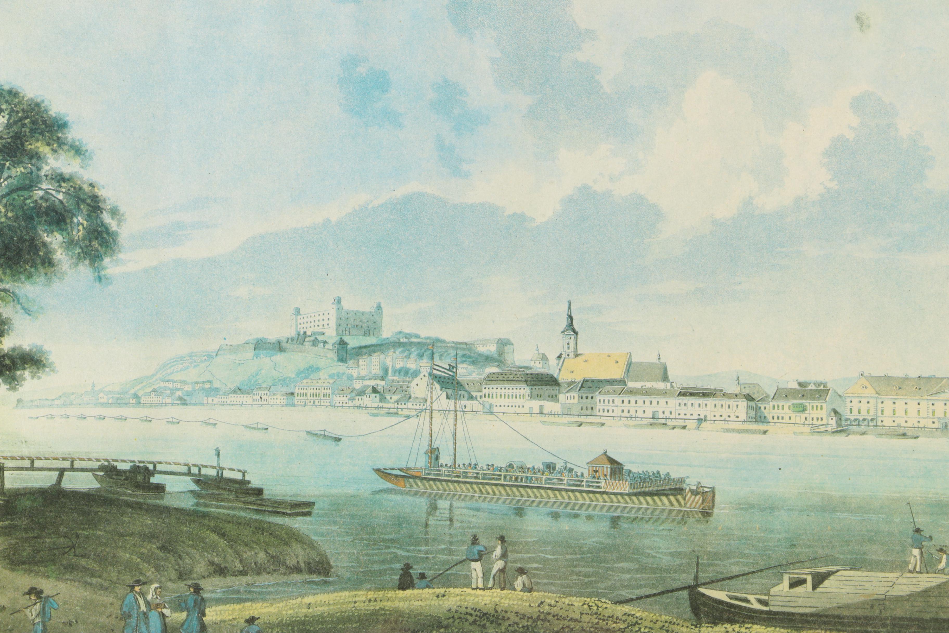 Offset Lithograph After Edouard Gurk's 1825 Etching "Pressburg"