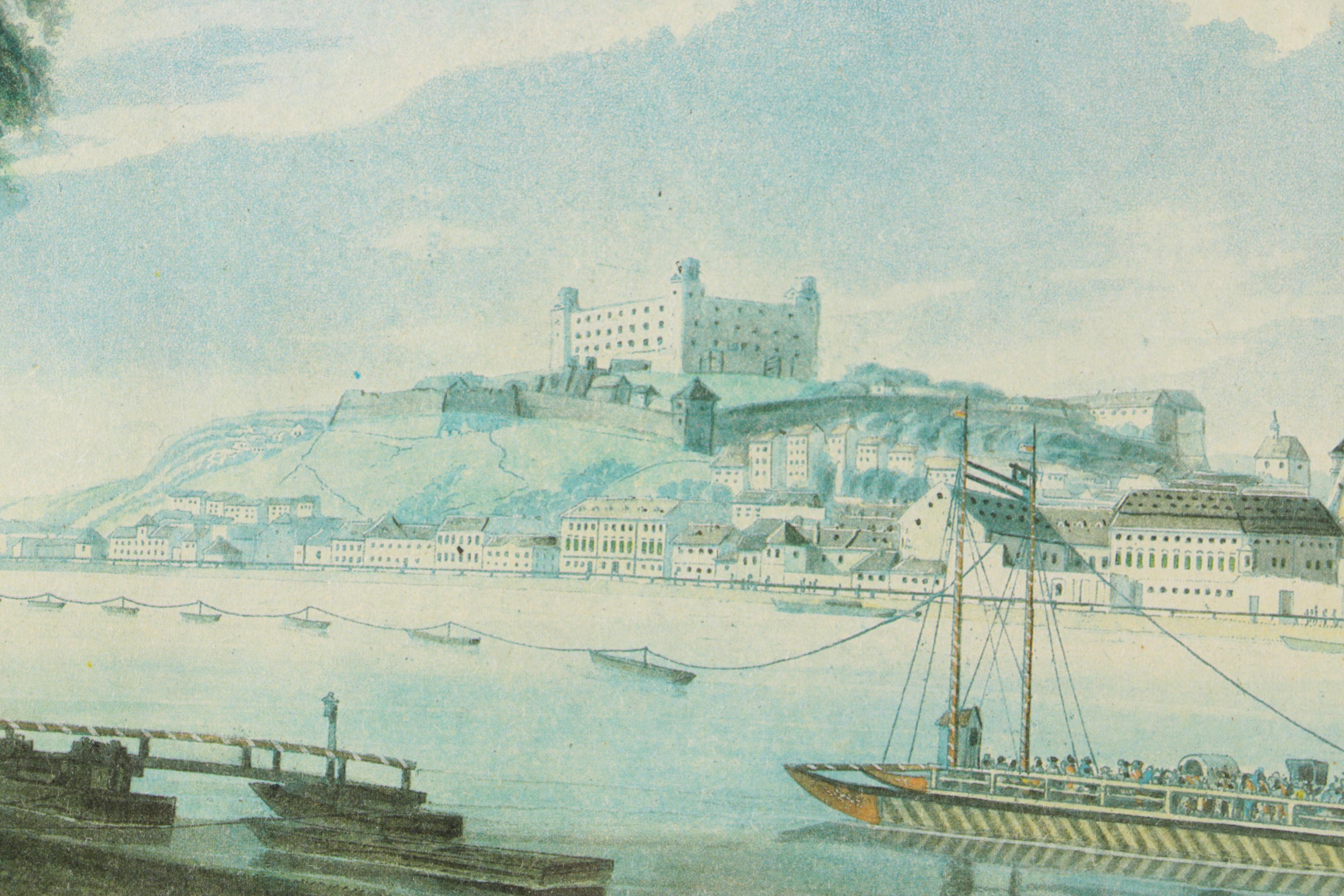 Offset Lithograph After Edouard Gurk's 1825 Etching "Pressburg"