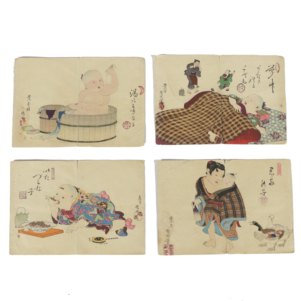 Collection of Woodblocks on Paper After Toyohara Kunichika