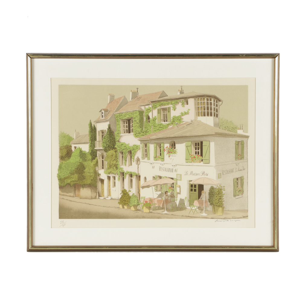 Dennis Paul Noyer Limited Edition Lithograph on Paper "La Maison Rose"