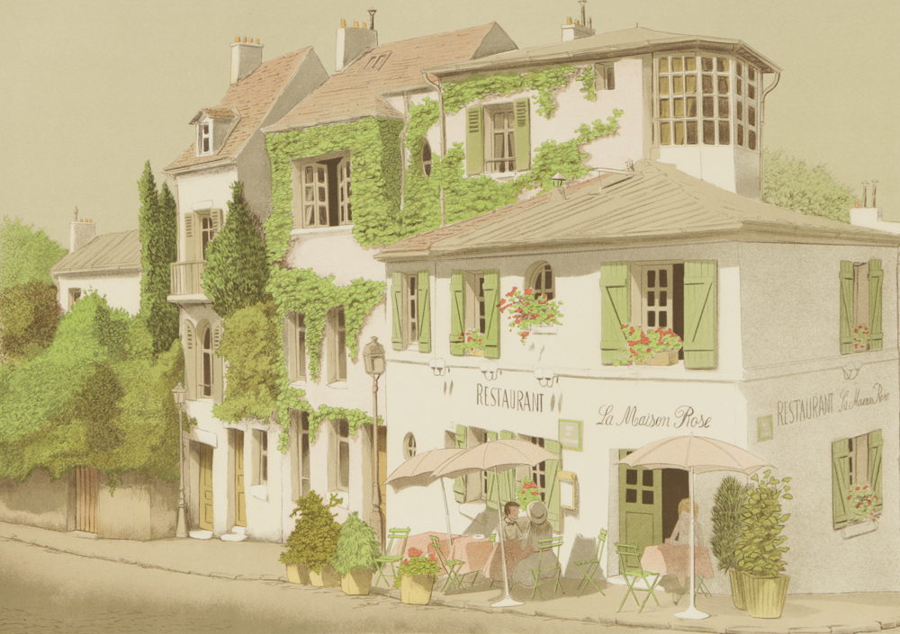 Dennis Paul Noyer Limited Edition Lithograph on Paper "La Maison Rose"