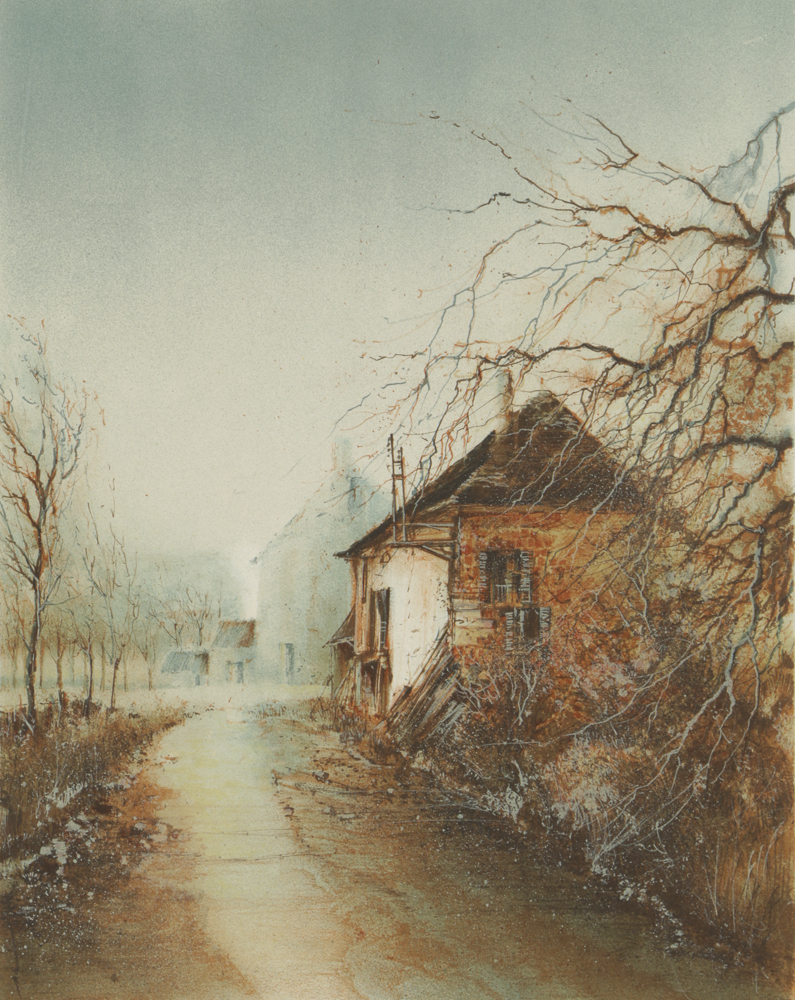 Signed Limited Edition Lithograph on Paper of Rural Landscape