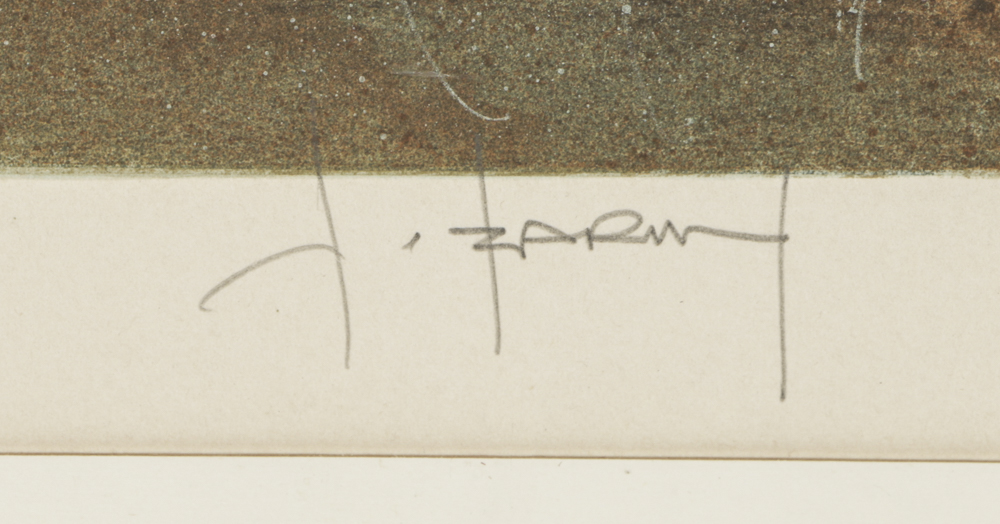 Signed Limited Edition Lithograph on Paper of Rural Landscape