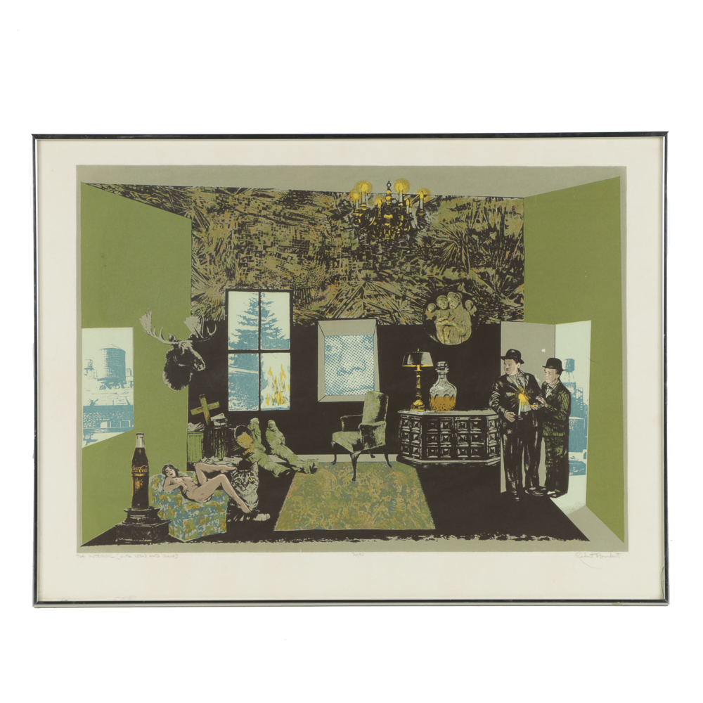 Robert Burkert Limited Edition Serigraph Print "The Interior (With Stan and Ollie)"