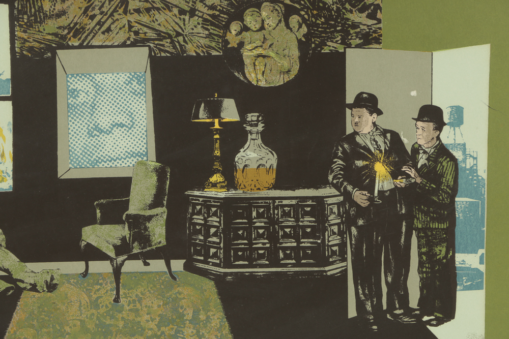 Robert Burkert Limited Edition Serigraph Print "The Interior (With Stan and Ollie)"