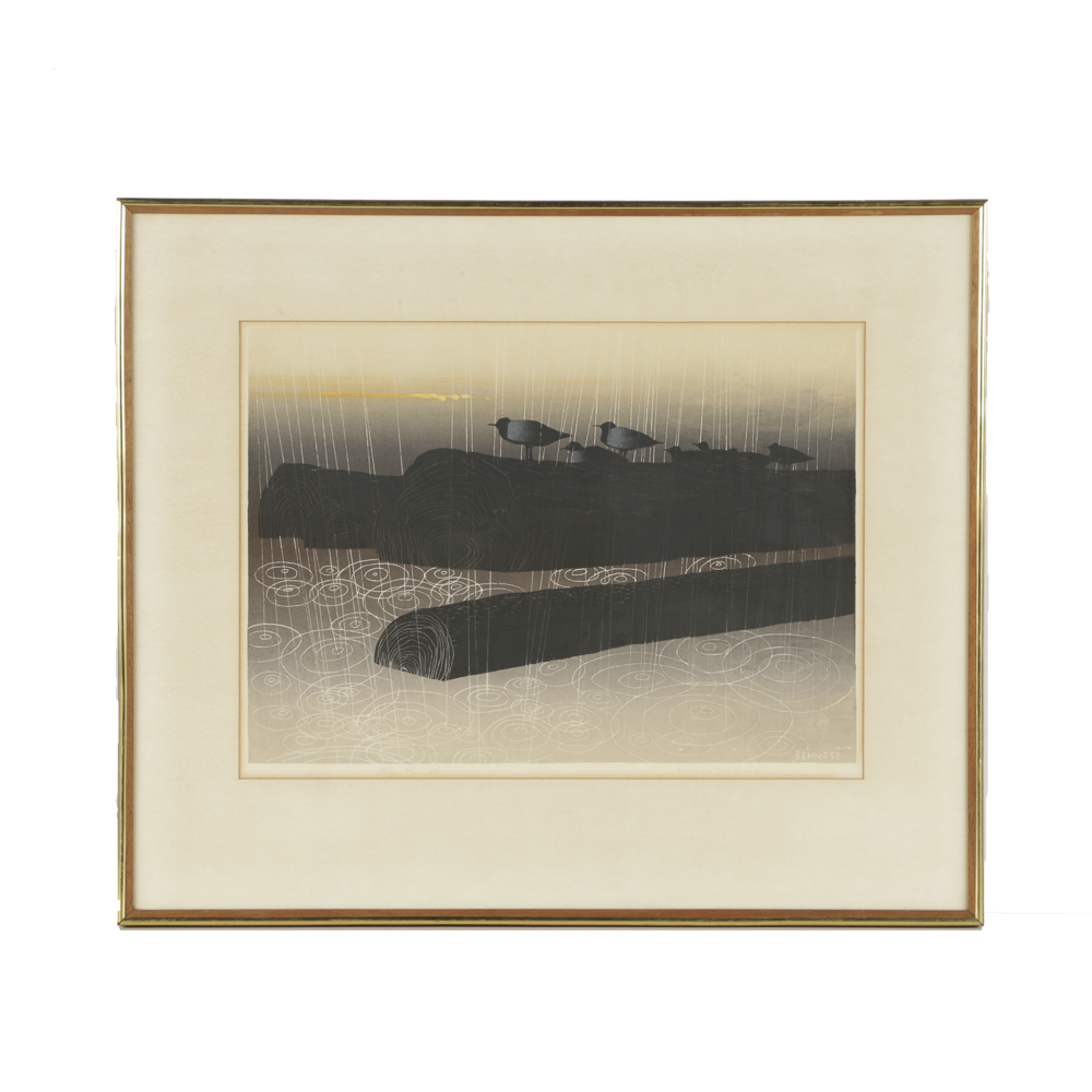 Elton Bennett Serigraph on Paper "Rain on the River"