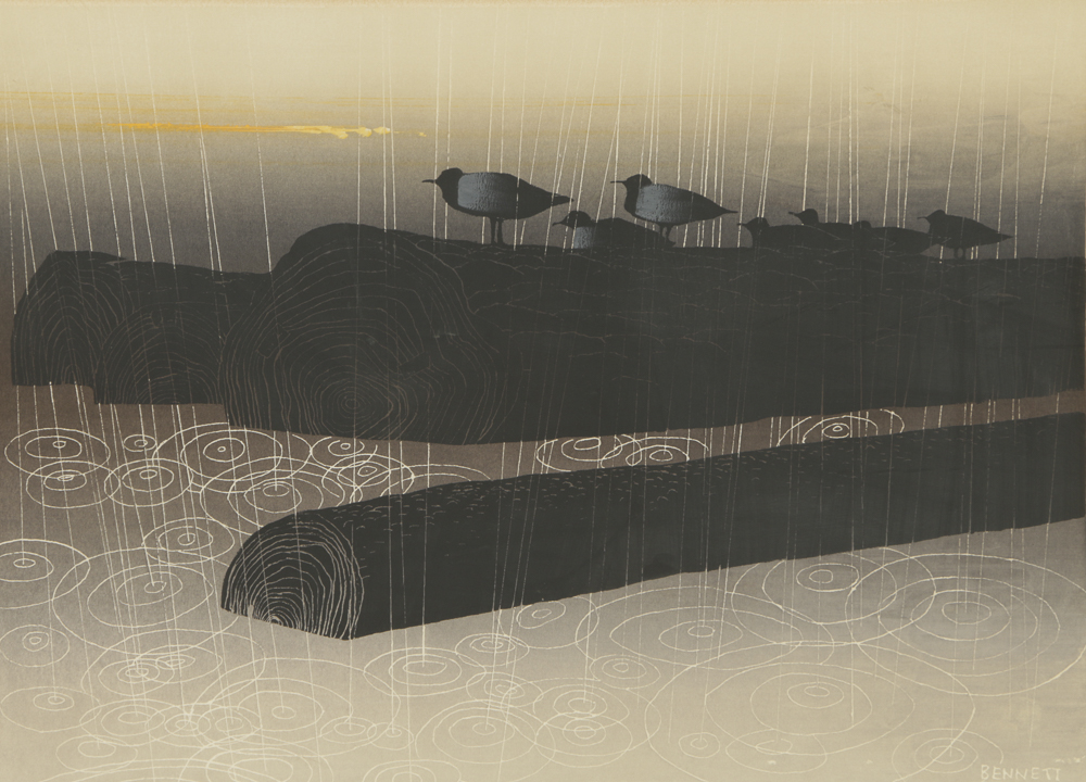 Elton Bennett Serigraph on Paper "Rain on the River"