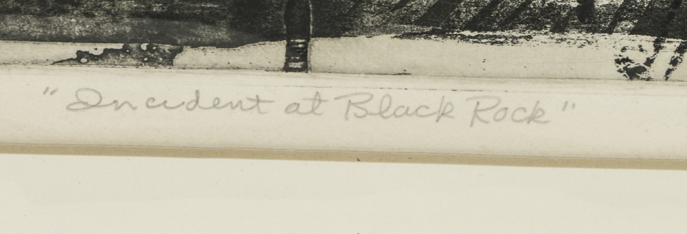 John Ihle Limited Edition Etching Aquatint on Paper "Incident at the Black Rock"