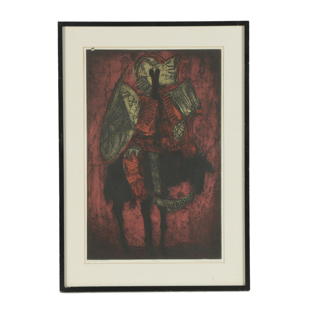 Dean Meeker Artist Proof Mixed Media Print on Paper "Genghis Khan"