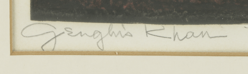 Dean Meeker Artist Proof Mixed Media Print on Paper "Genghis Khan"