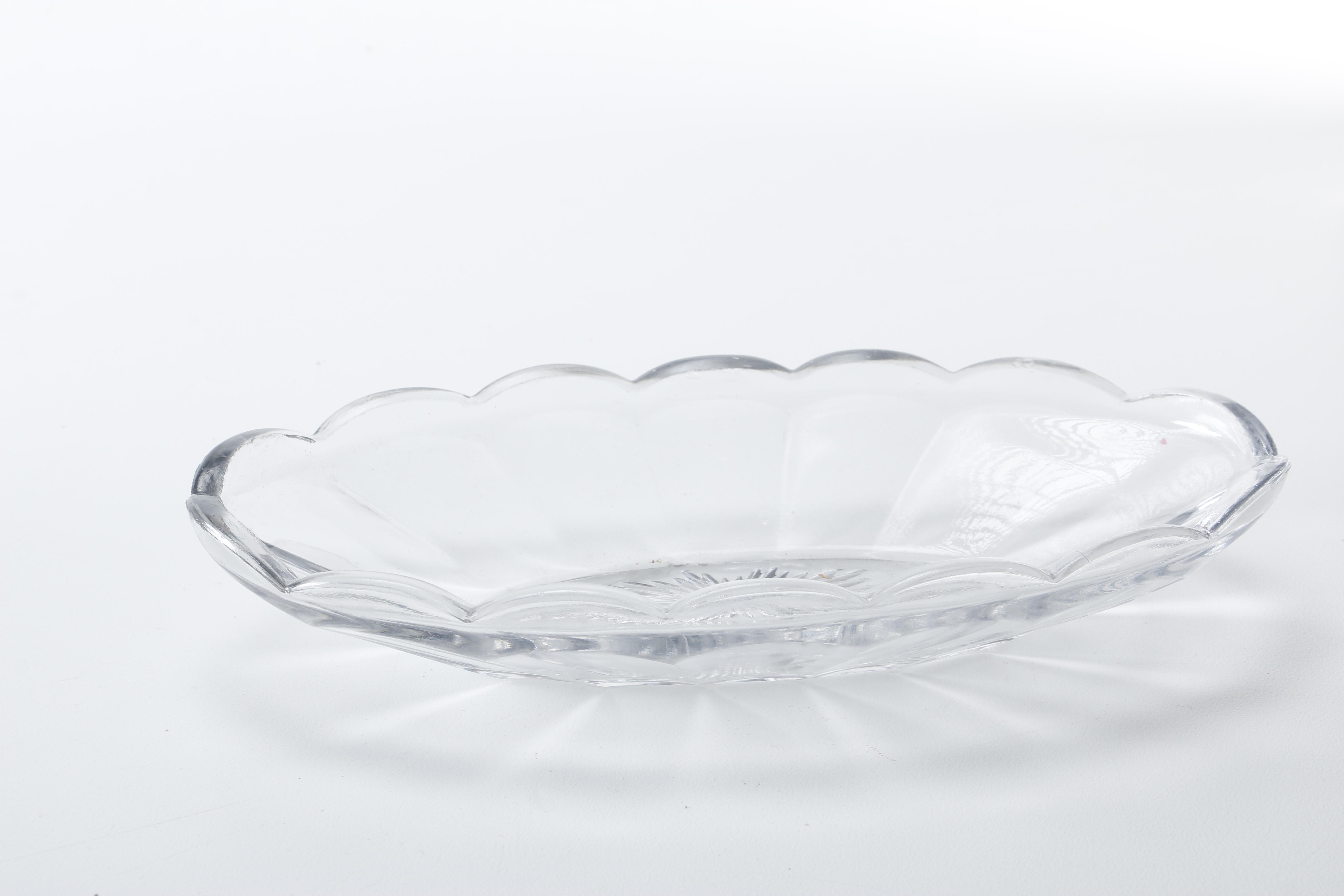 Clear Depression Glass Plate and Others