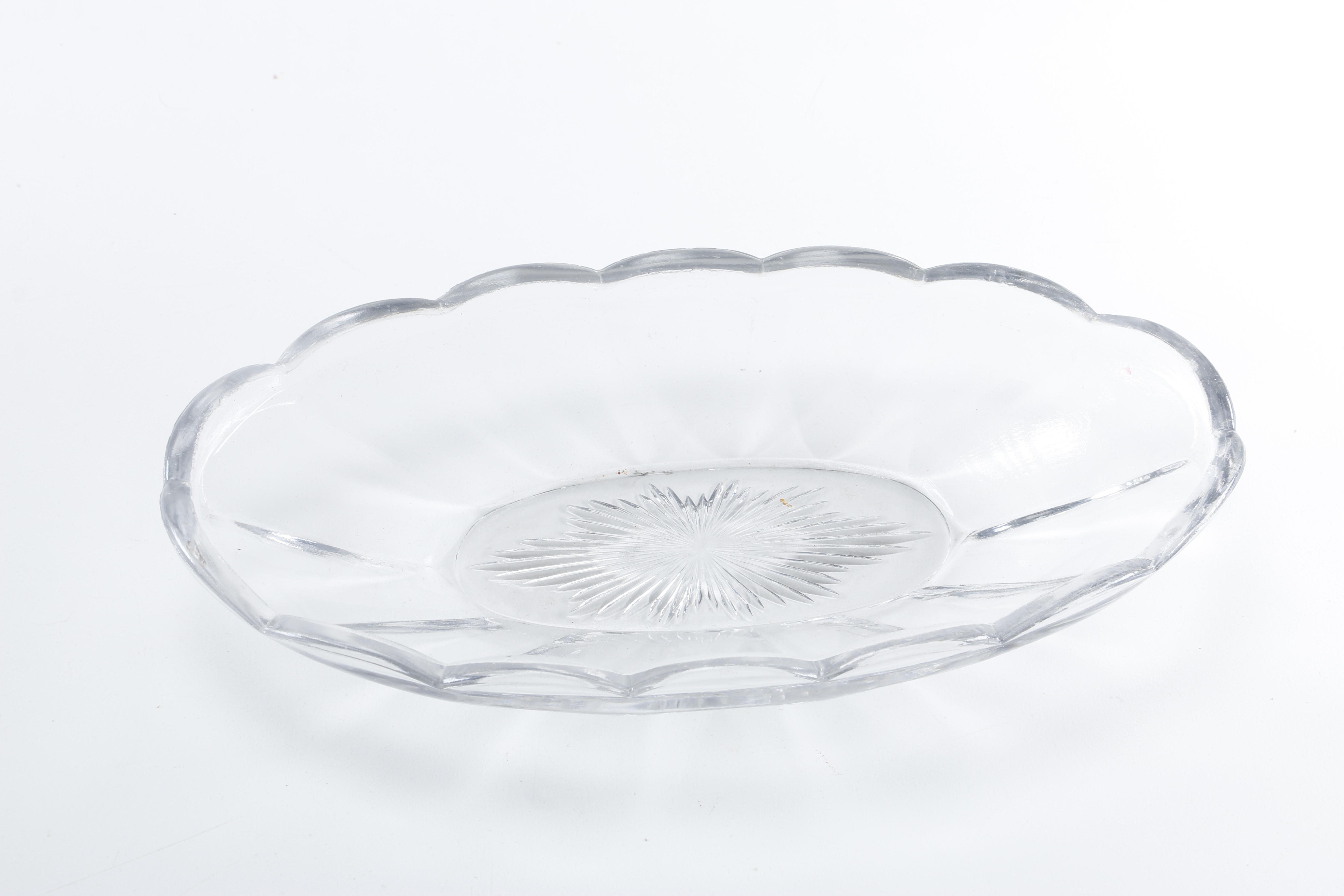 Clear Depression Glass Plate and Others