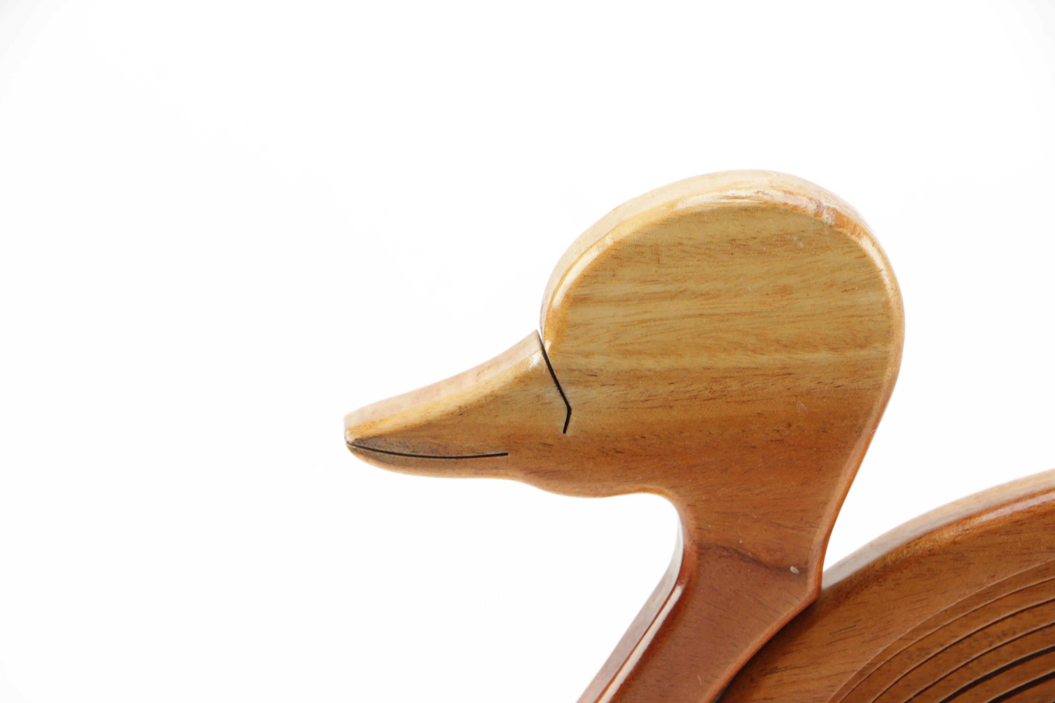 Folk Art Wooden Ducks and Bowl