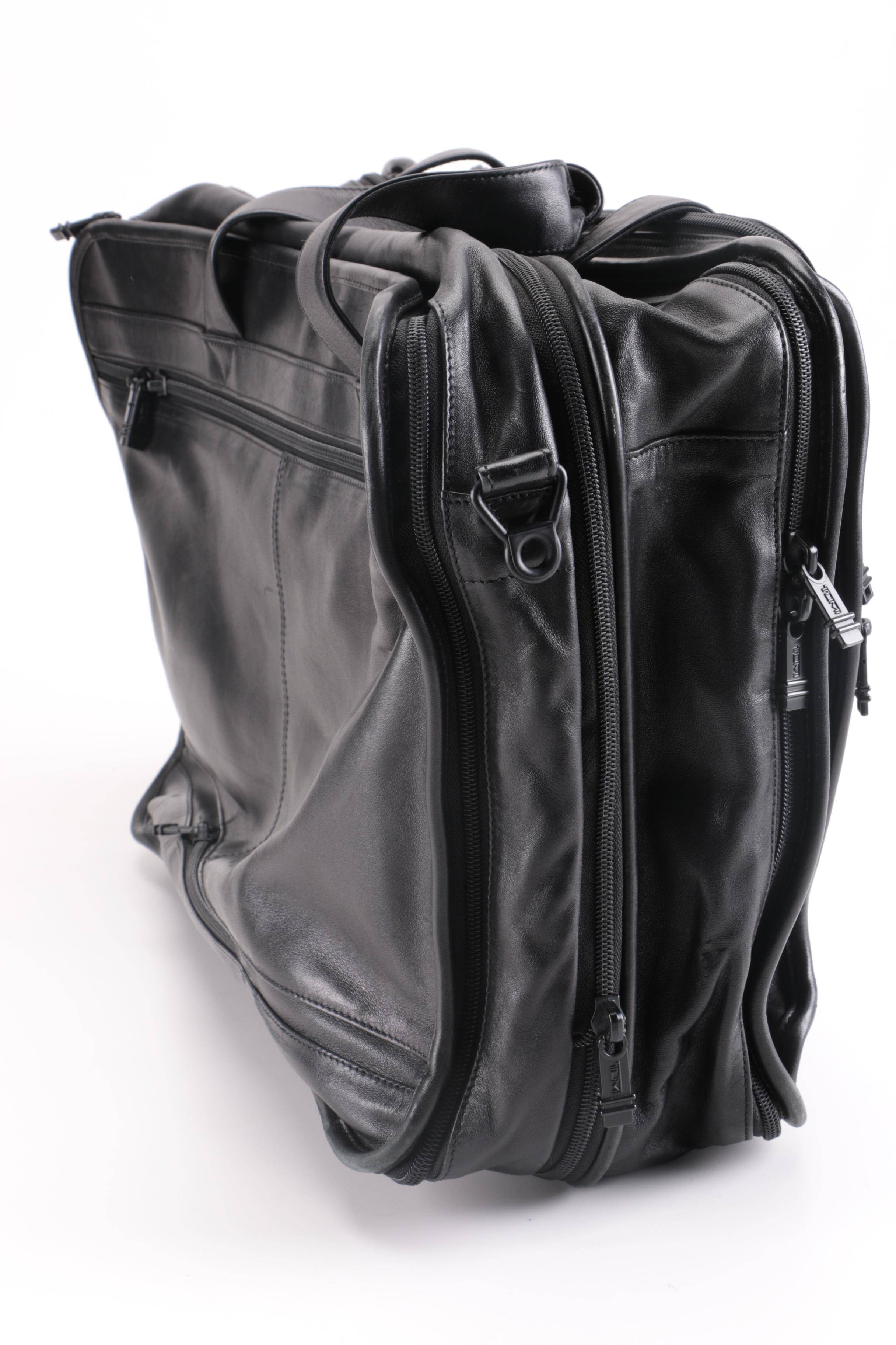 Tumi Black Leather Briefcase