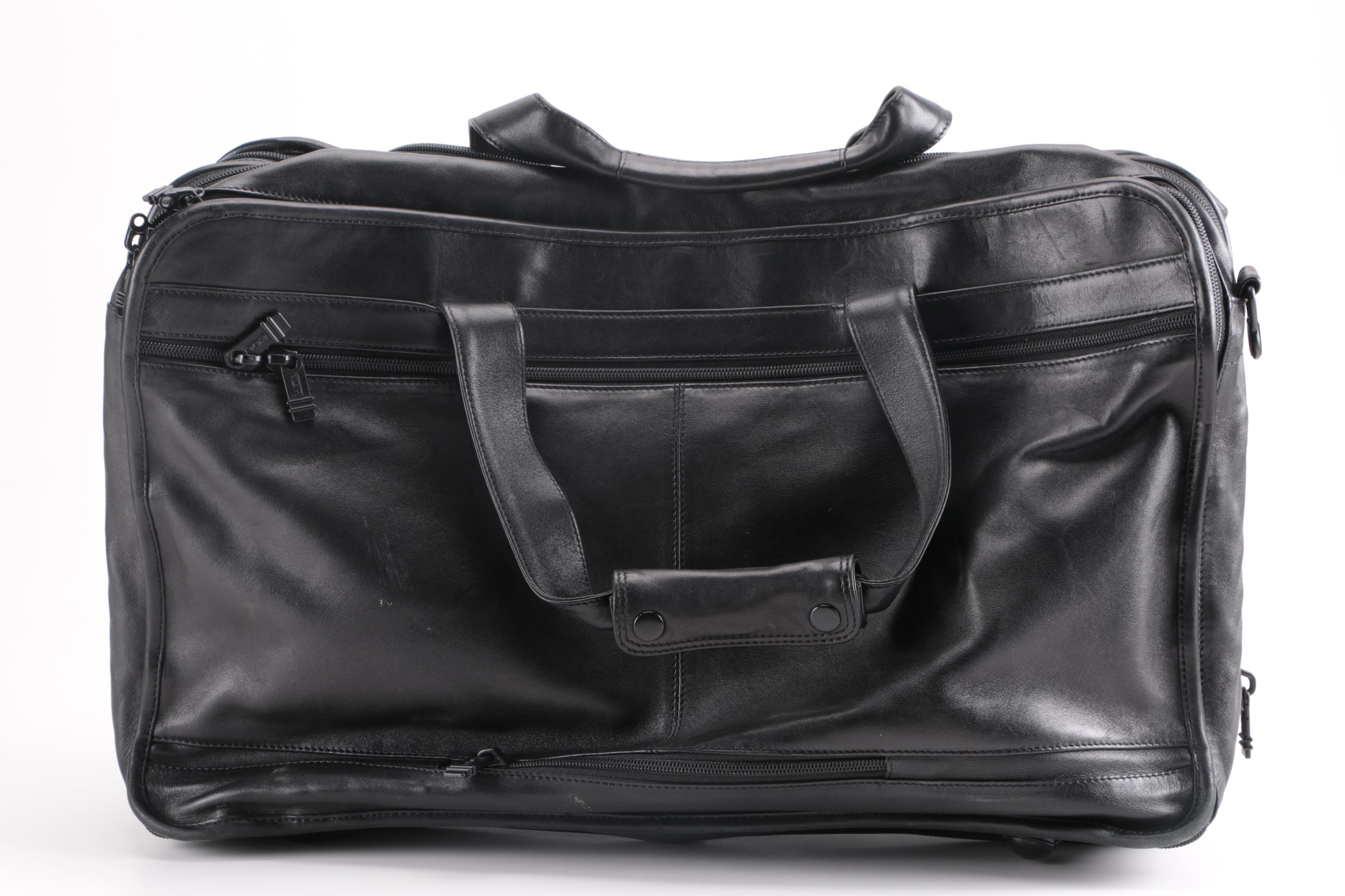 Tumi Black Leather Briefcase