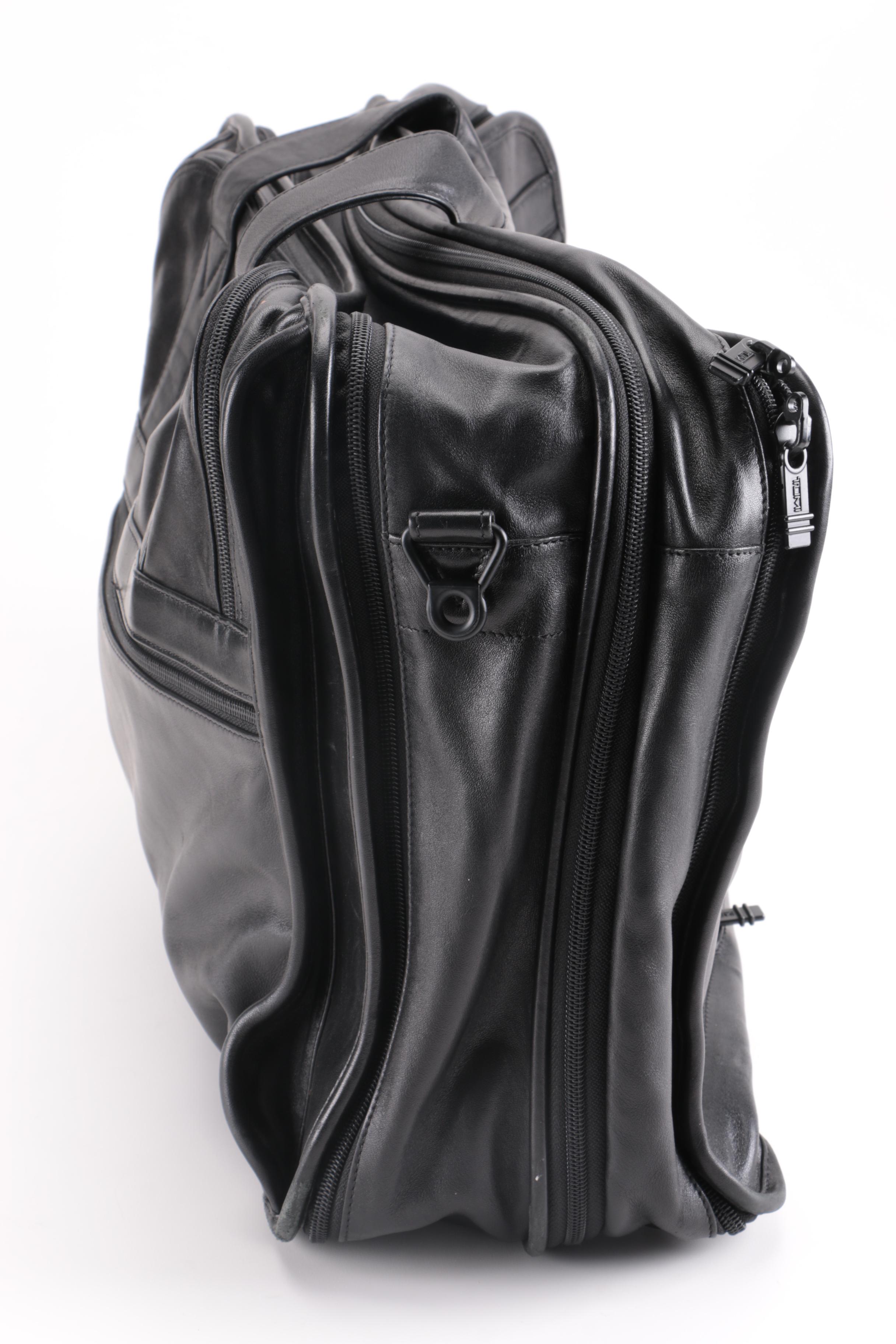 Tumi Black Leather Briefcase