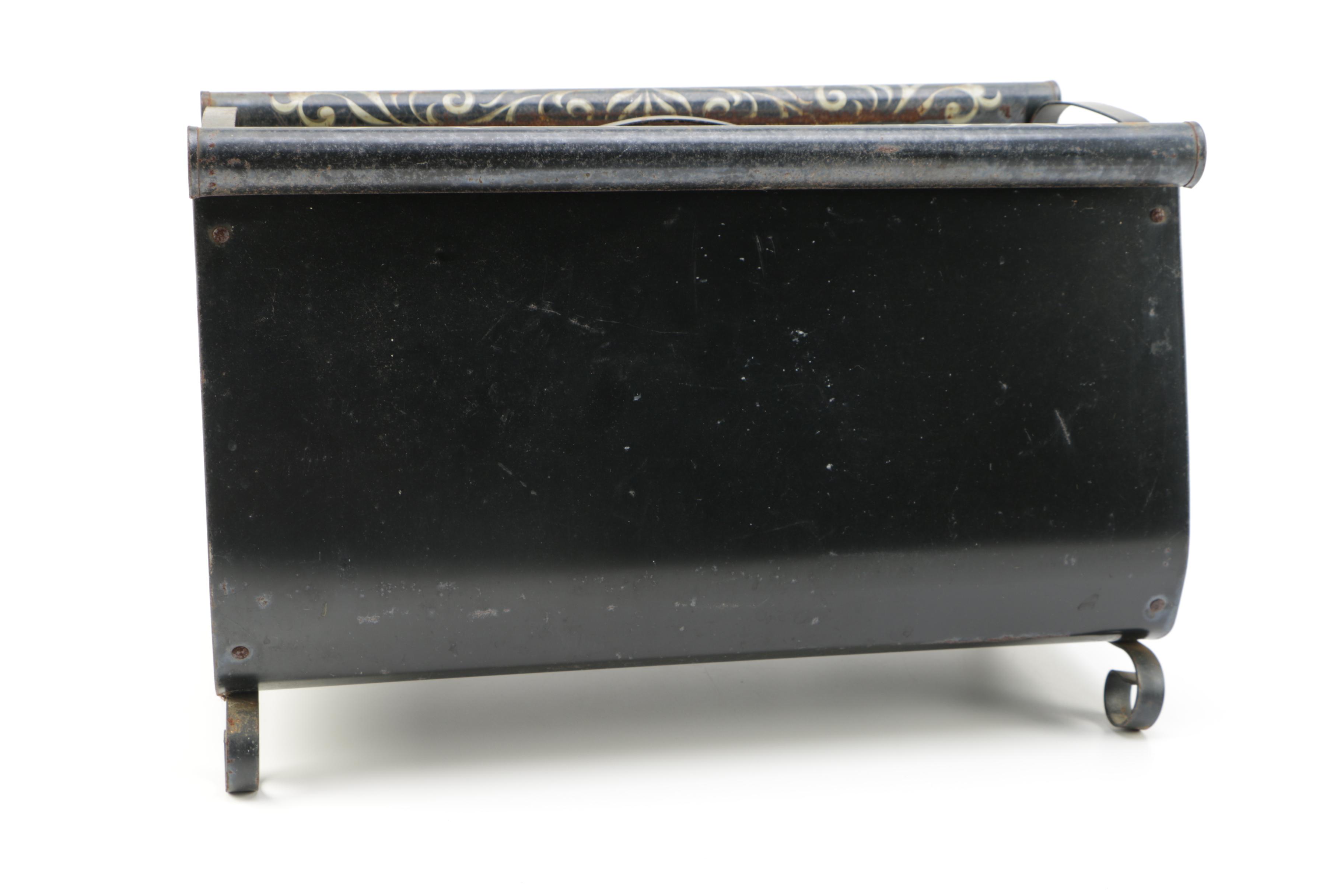 Vintage Black Toleware Magazine Racks