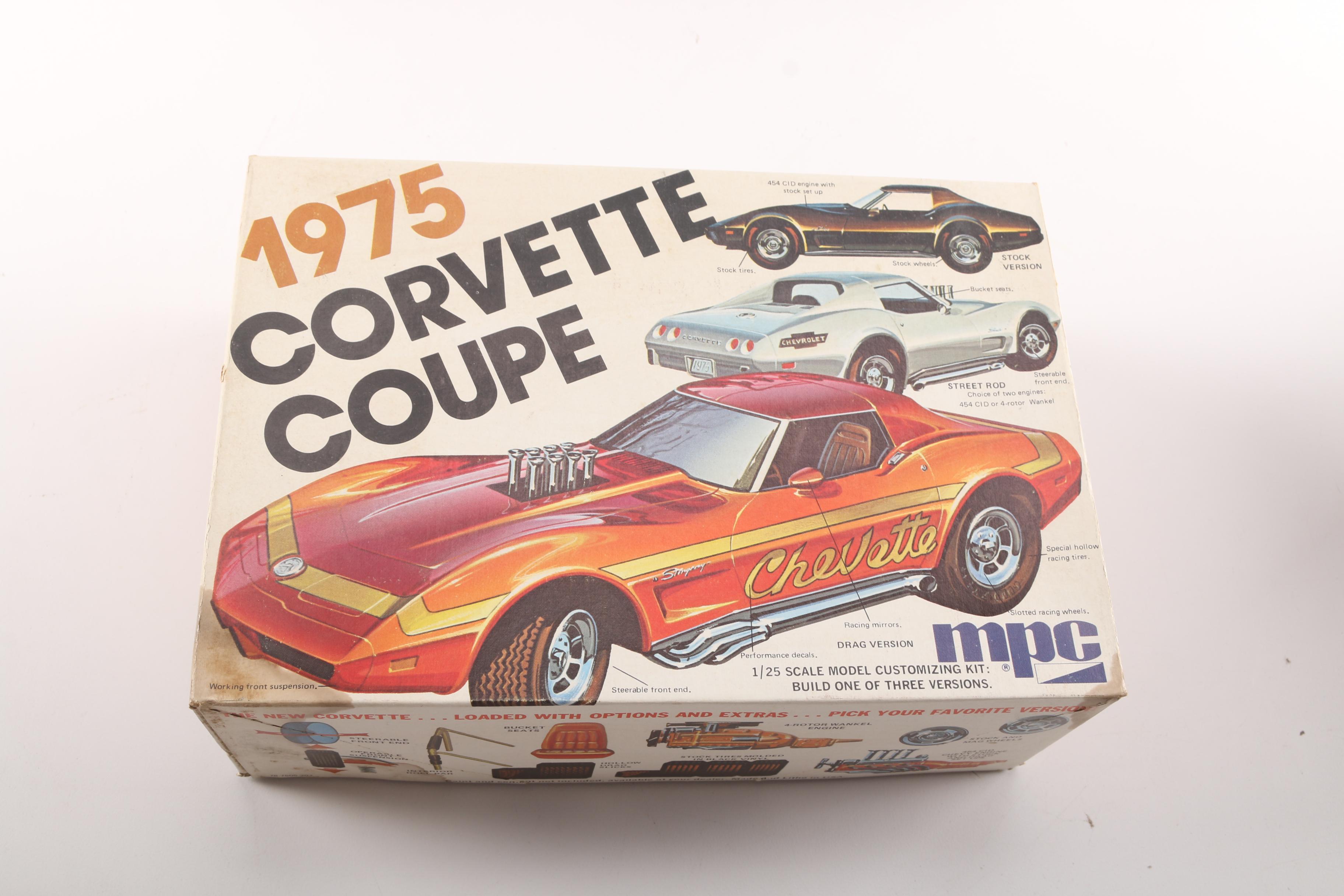 Collection of Seven Corvette Model Car Kits