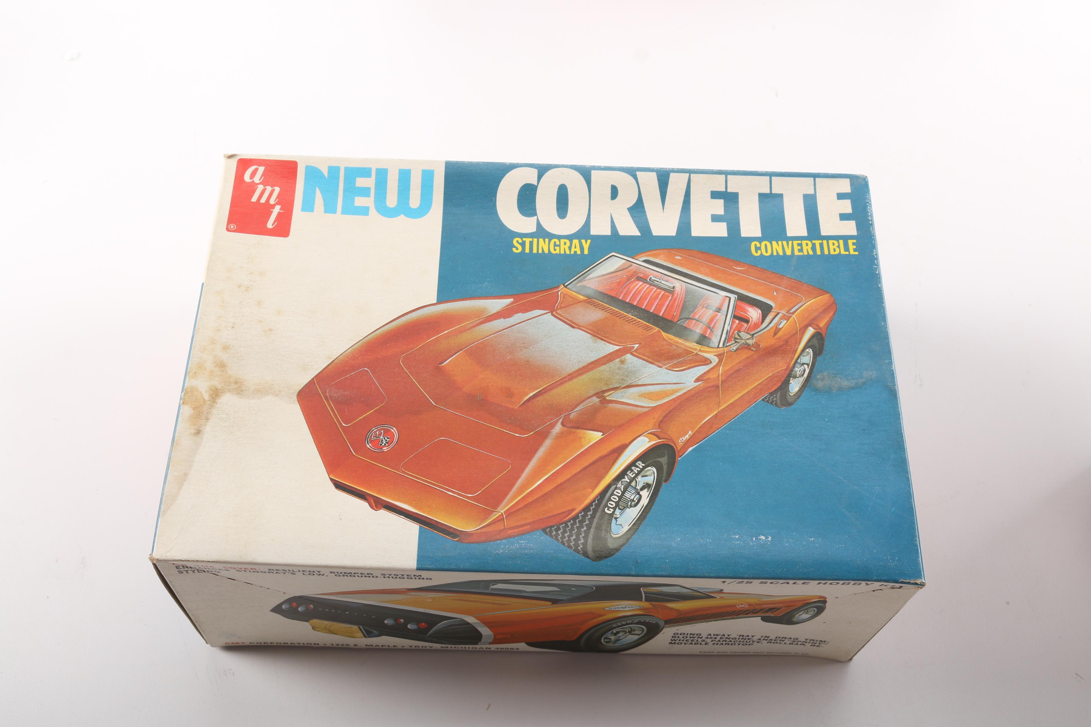 Collection of Seven Corvette Model Car Kits