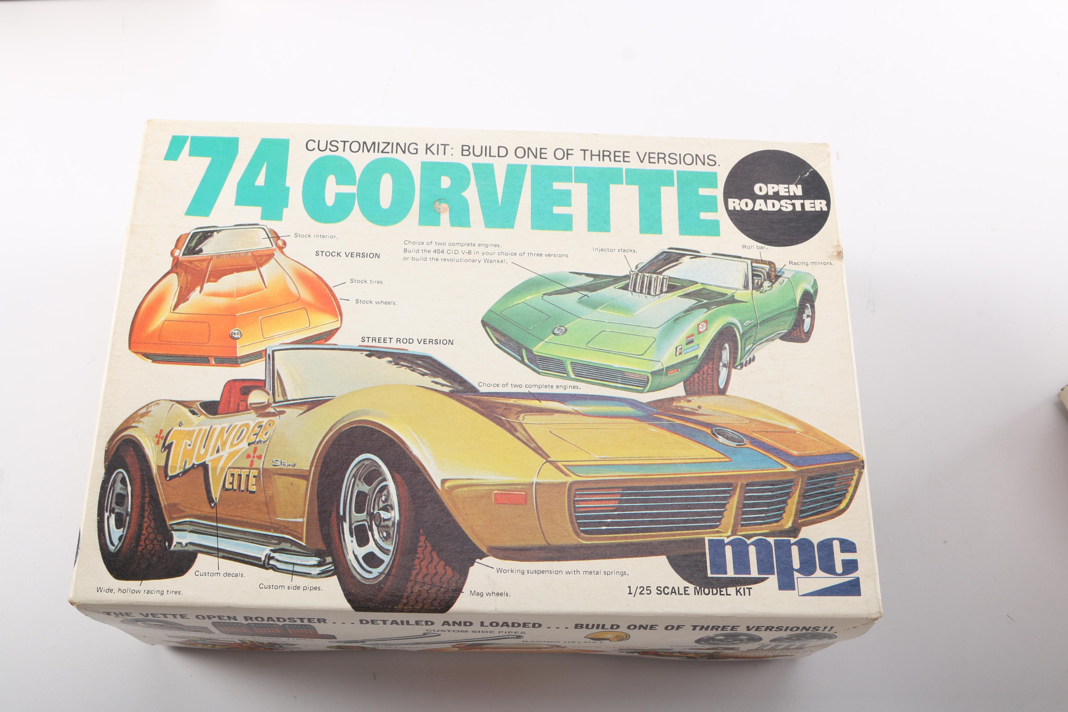 Collection of Seven Corvette Model Car Kits