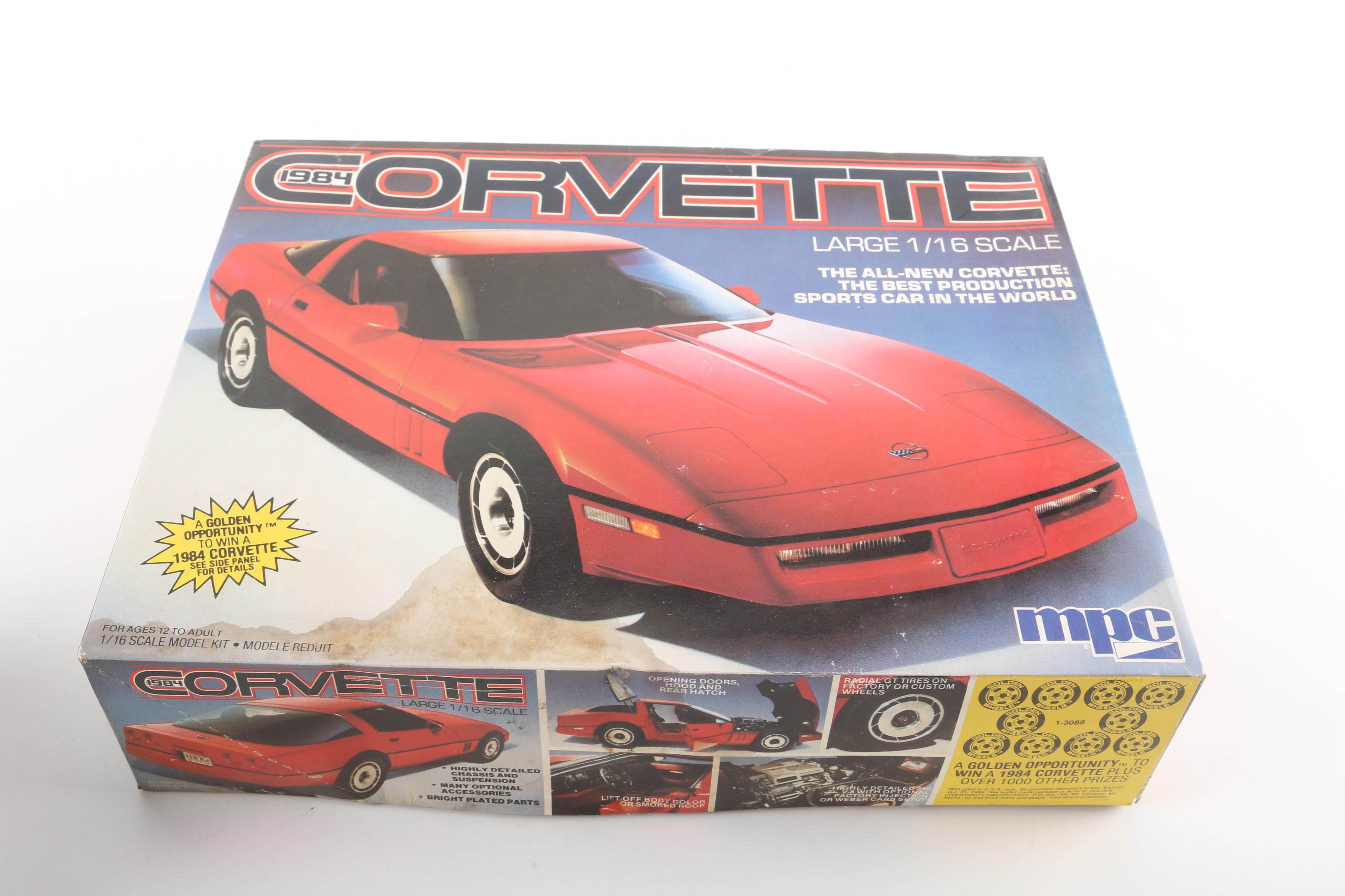 Collection of Seven Corvette Model Car Kits