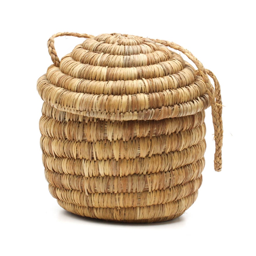 Handwoven Seagrass Beehive Basket