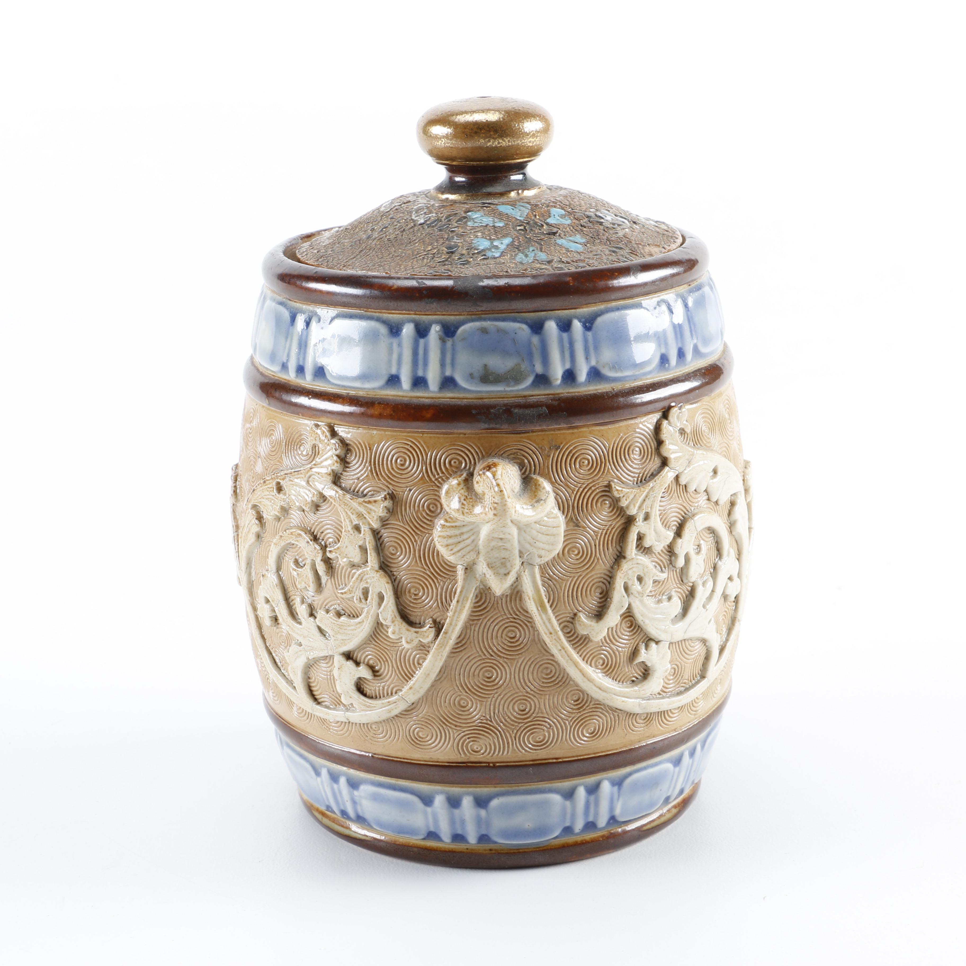 Early 20th-Century Royal Doulton Ceramic Tobacco Jar
