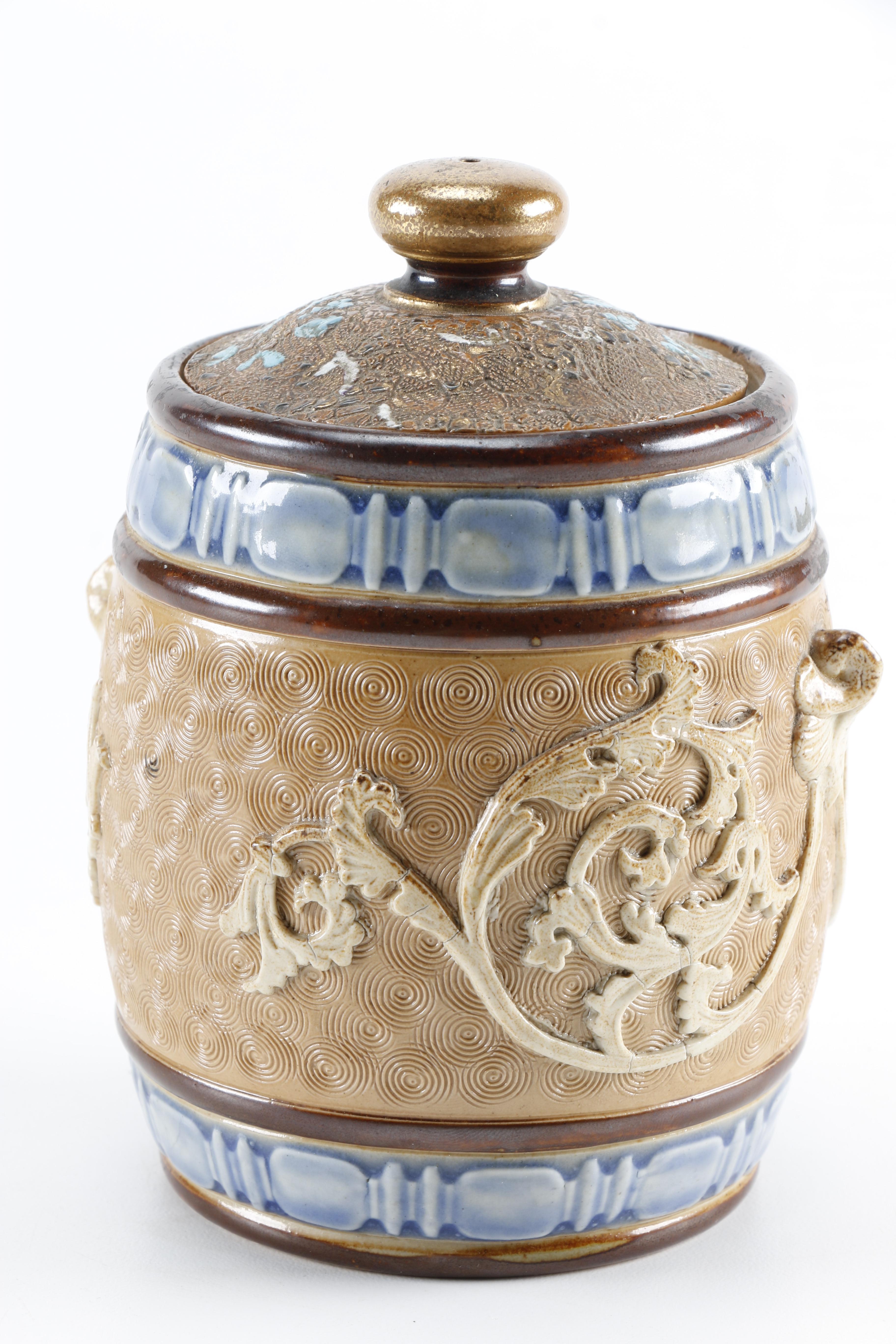 Early 20th-Century Royal Doulton Ceramic Tobacco Jar