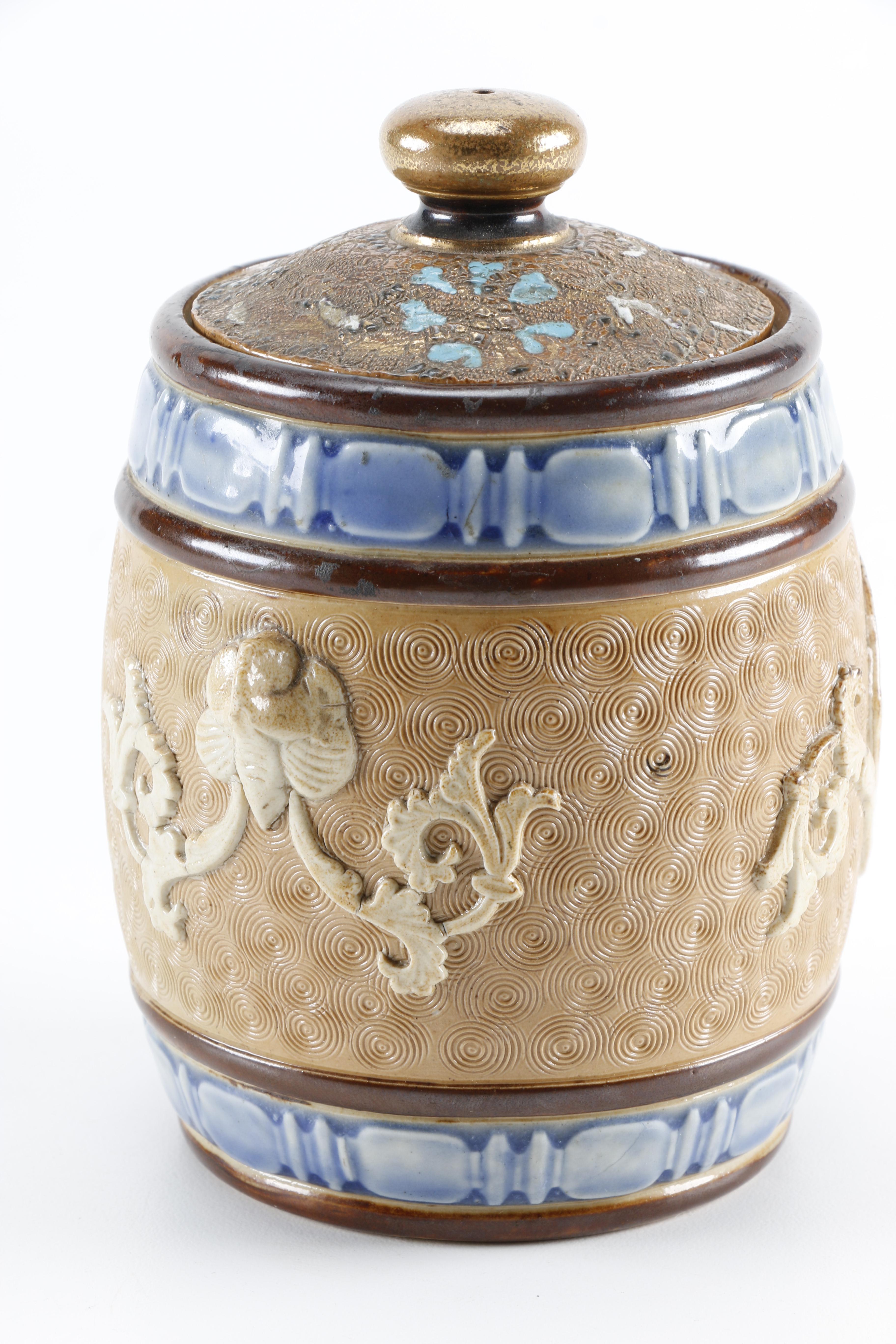 Early 20th-Century Royal Doulton Ceramic Tobacco Jar