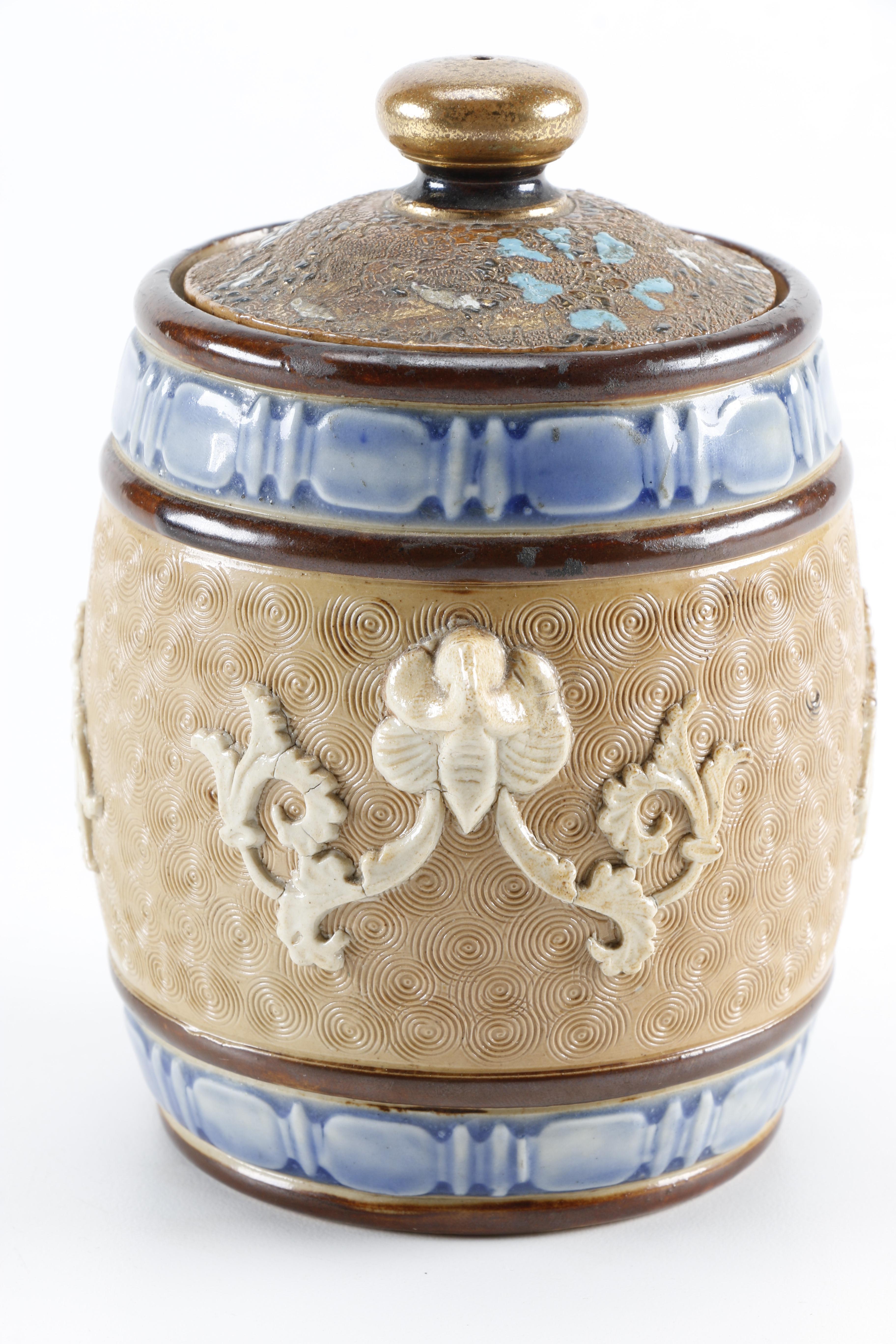 Early 20th-Century Royal Doulton Ceramic Tobacco Jar